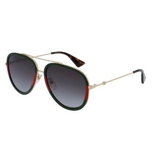 Gucci Red, Green & Gold Aviator Sunglasses
